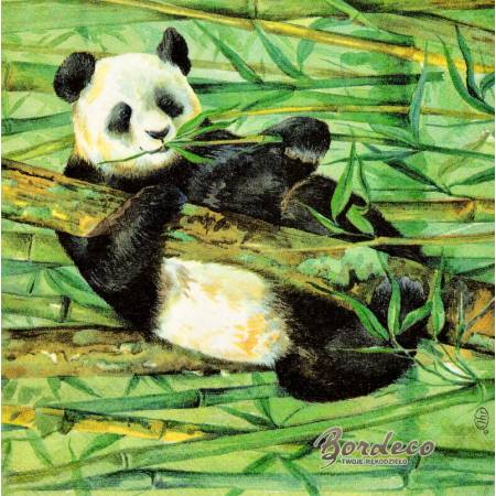 Serwetka decoupage firmy IHR pandy w bambusach 33x33cm